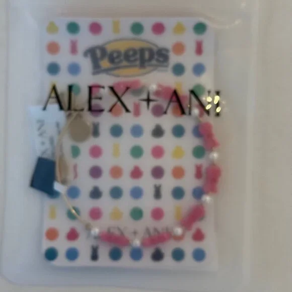 Alex and Ani Easter Peeps Bunny Beaded Bangle pink, collectable - Picture 8 of 14